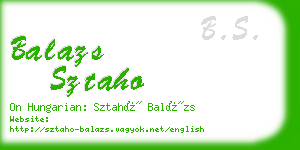 balazs sztaho business card